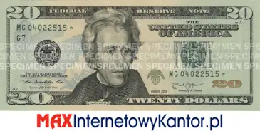 20 dolarów merykańskie 2003 r. awers